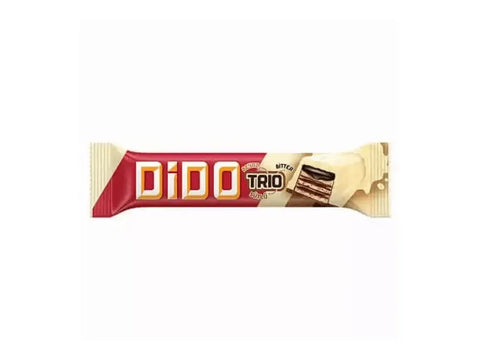 Ülker Dido Trio White Chocolate With Dark chocolate, cocoa and hazelnut Cream Wafer 36.5g - CAFELAX