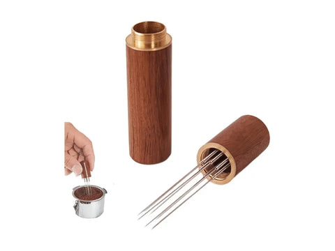 Coffee Needle Distributor With Wooden Base - CAFELAX