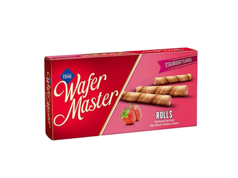 Time Master Wafer Strawberry Rolls 65g - CAFELAX