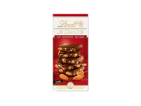 Lindt Les Grandes 31% Almond Dark Chocolate With Sea Salts 150g