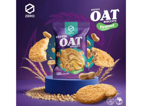 Zero Peanut Butter Stevia Oat Biscuits 30g - CAFELAX