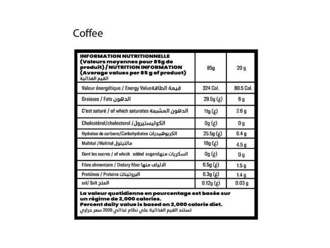 Zero Stevia Dark Chocolate 75% With Coffee Chocolate 85g - CAFELAX