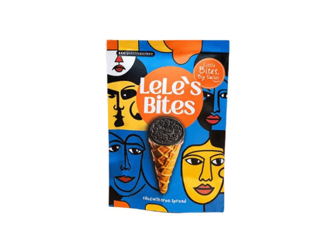 Lele’s Bites Mini Waffle Cone Filled With Oreo Spread 80g - CAFELAX