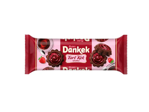 Ülker Dankek Strawberry & Chocolate Tart Cake 180g - CAFELAX