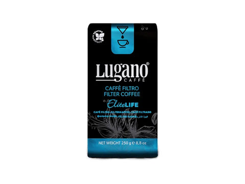 “BB: 6-11-2025” Lugano Elite Life Ground Coffee 250g - CAFELAX