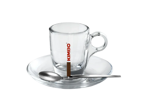 Kimbo Espresso Cup & Saucer – Glass - CAFELAX
