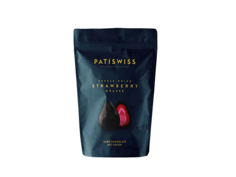 Patiswiss Dark Chocolate Dried Strawberry Dragee 80g - CAFELAX
