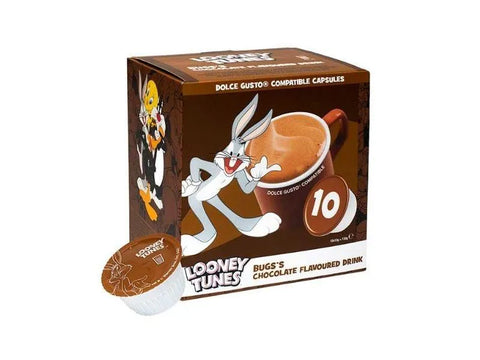 Looney Tunes - Kids Edition - Bugs's Chocolate Flavoured Dolce Gusto Coffee Capsules - 10 Capsules - CAFELAX
