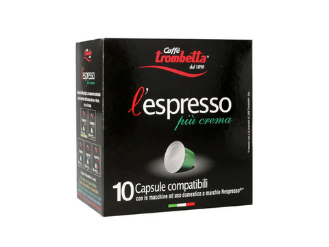 Trombetta Piu Crema Nespresso Coffee Capsules - 10 Capsules