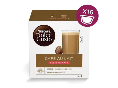 Nescafe Café Au Lait Decaffeinato Dolce Gusto Coffee Capsules - 16 Capsules - CAFELAX