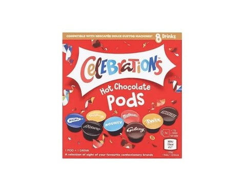 Celebration Hot Chocolate Assorted Dolce Gusto Coffee Capsules - 8 Drinks - CAFELAX