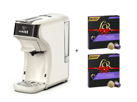 HiBREW 6-In-1 Multi-Function Espresso Machine - H1B + 2*20 L'or Profondo Coffee Capsules Bundle - CAFELAX