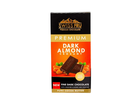 Swiss Fru Premium Dark Almond Chocolate 80g - CAFELAX