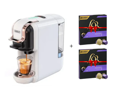 HiBREW 5-In-1 Multi-Function Espresso Machine - H2B + 2*20 L'or Profondo Coffee Capsules Bundle - CAFELAX
