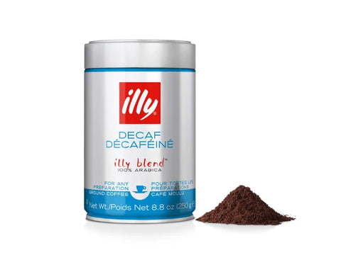 illy Decaffeinato Ground Coffee Can 250g - CAFELAX