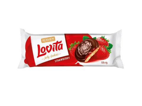 Roshen Lovita Jelly Strawberry Cookies 135g - CAFELAX