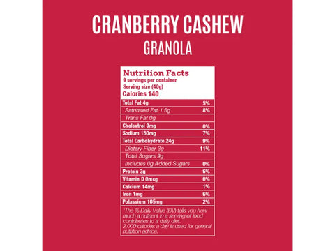 OWN Cranberry Cashew Granola 350g - CAFELAX