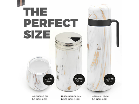Balibetov Superior Stainless Steel Yerba Mate Kit - Gold Marble - CAFELAX