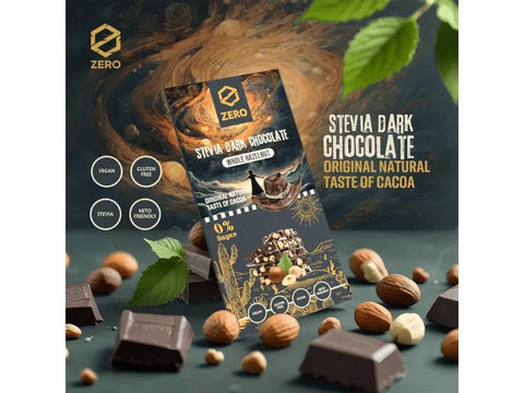 Zero Stevia Dark Chocolate With Whole Hazelnut Chocolate 85g - CAFELAX