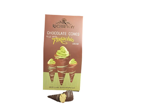 Richie way chocolate cones pistachio cream 100g - CAFELAX