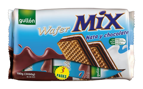 Gullón Wafer Mix Nata Y Chocolate 180g