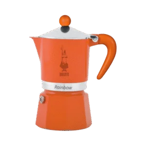 Bialetti Rainbow Moka Pot -3 Cups - Orange Hand