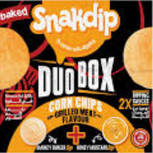 Snakdip Duo Box Grilled Meat Corn Chips " Smokey Burger + Honey Mustard Dipping " - 345g