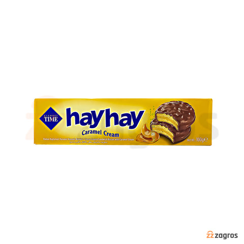 Cizmeci Time HayHay Cacao Biscuit, Chocolate-Coated Biscuits With Caramel Cream 100g - CAFELAX