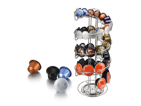 Nespresso & Dolce Gusto Capsules Holder - 40 Capsules - Silver - CAFELAX