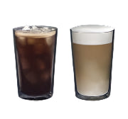 DeLonghi 2x Glasses Glass Borosilicate Double Wall Thermal 490ml Formal