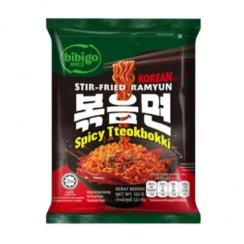 bibigo Korean Stir-Fried Ramyun Spicy Tteokbokki 122g