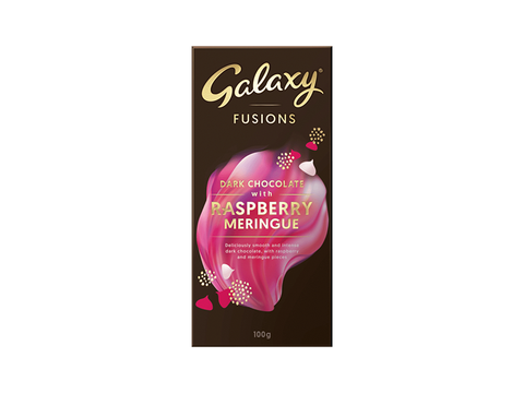 Galaxy Fusions Dark Chocolate With Rasperry Meringue 100g