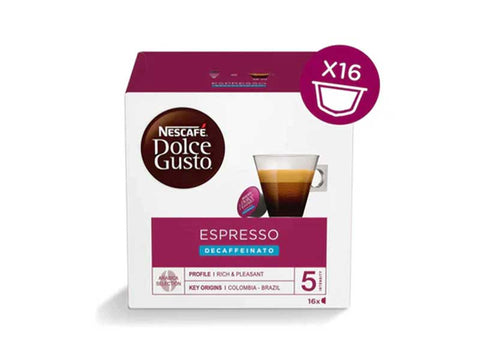 Nescafe Espresso Decaffeinato Dolce Gusto Coffee Capsules - 16 Capsules