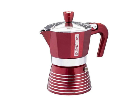 Pedrini Aluminum Red Moka Pot 1 Cup - CAFELAX