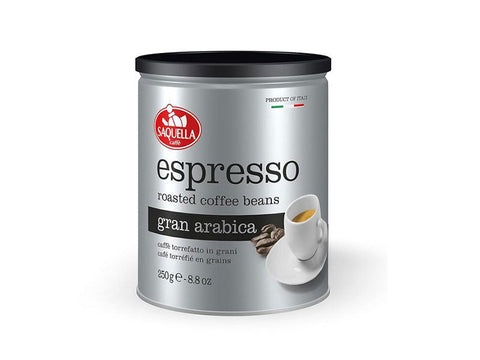 Saquella Gran Arabica Espresso Whole Beans Coffee Can 250g