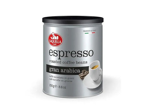 Saquella Gran Arabica Espresso Whole Beans Coffee Can 250g - CAFELAX