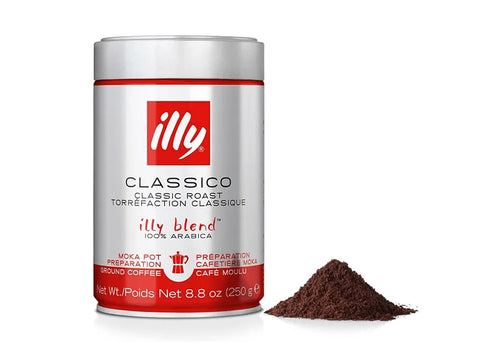 illy Classico Classic Roast Ground Coffee For Moka Pot 250g - CAFELAX