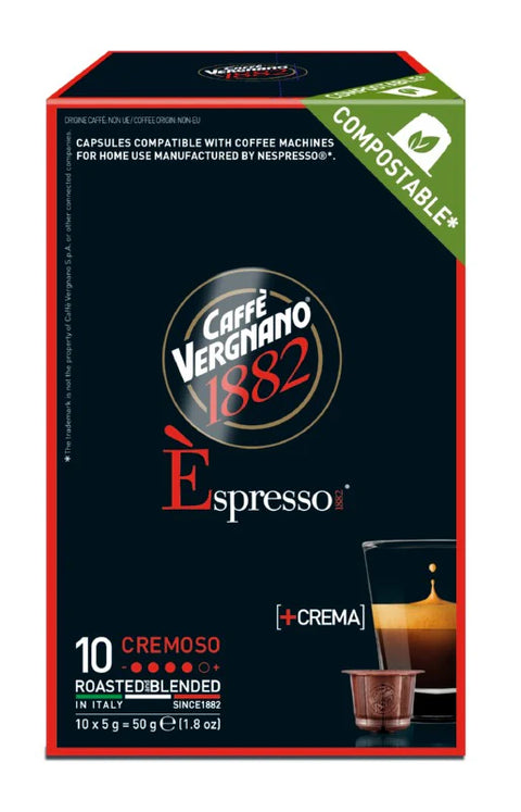 Caffè Vergnano Cremoso Espresso Coffee Capsules - 10 Capsules