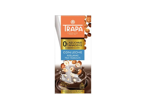 TRAPA Chocolate Bar No added Sugars with Milk and Hazelnuts 100g - CAFELAX