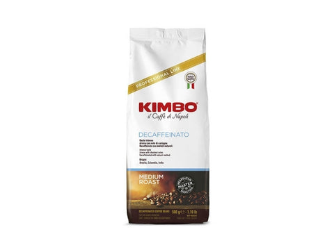 Kimbo Decaffeinato Whole Beans Coffee 500g