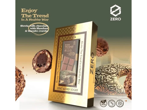 Zero Dubai Trend Chocolate Milk Chocolate With Hazelnut &Bescuits Crumbs 100g - CAFELAX