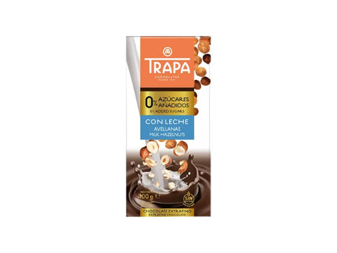 TRAPA Chocolate Bar No added sugars with milk and almonds 100g - CAFELAX