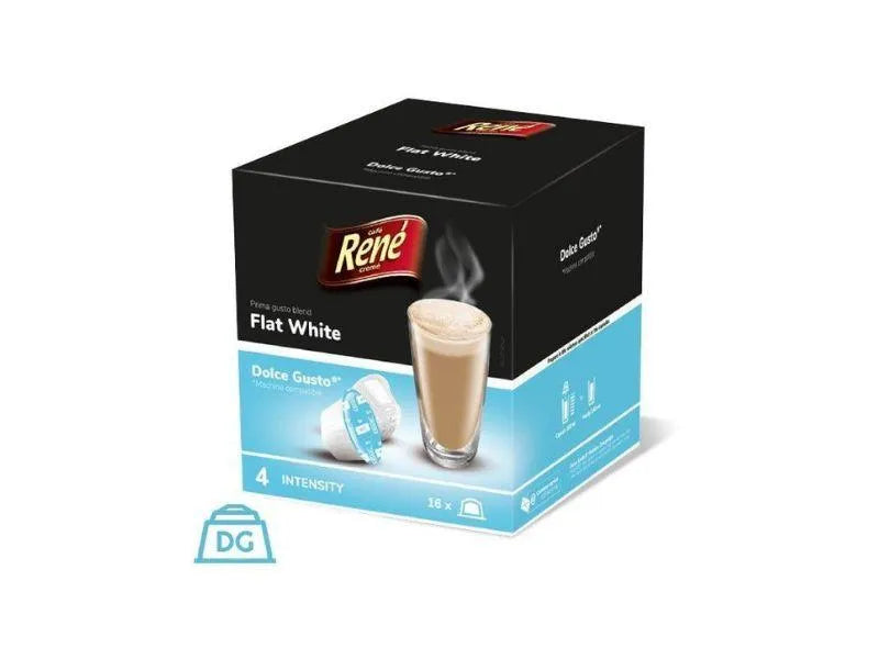 Cafe Rene Flat White Dolce Gusto Coffee Capsules 16 Capsules CAFELAX