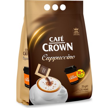 Cafe Crown Cappuccino 20 Sachets + 1 Cup Free - CAFELAX
