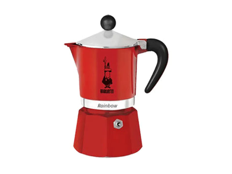 Bialetti Rainbow Moka Pot - 3 Cups - Red Hand - CAFELAX