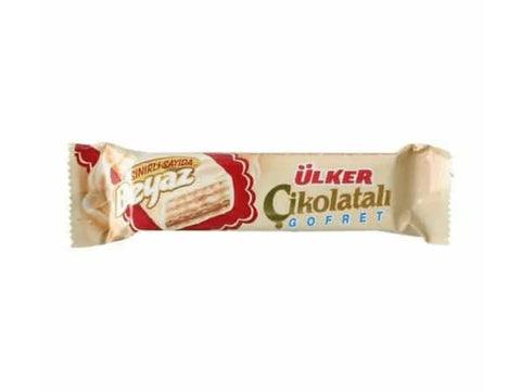 Ülker Gofret White Chocolate Coated Wafer With Milky and Hazelnut Cream 35g - CAFELAX