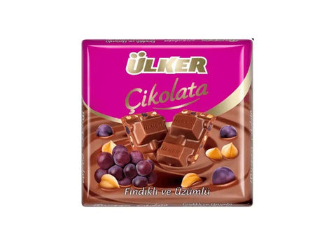Ulker Chocolate With Hazelnut And Raisin 60g - CAFELAX