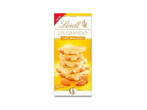 Lindt Les Grandes 32% Almonds White Chocolate 150g - CAFELAX
