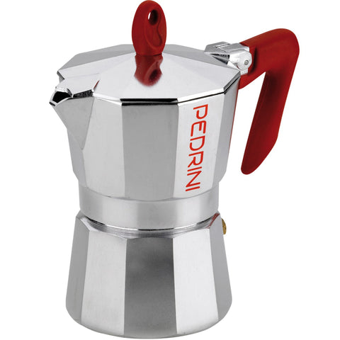Pedrini Aluminum 	Silver Moka Pot 6 Cup