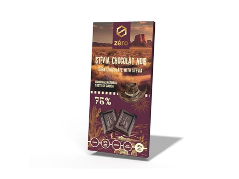 Zero Stevia Dark Chocolate 75% Chocolate 85g